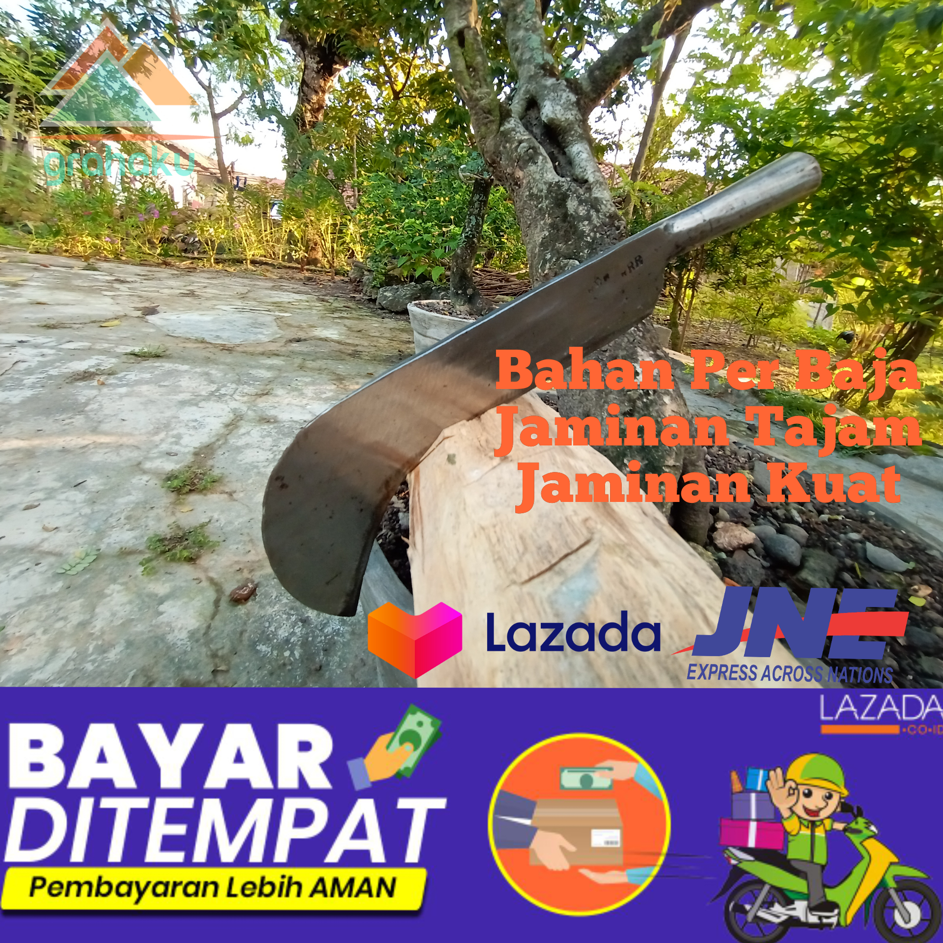Bendo Gagang Besi Tajam - Alat Perkebunan Pemotong Kayu - Arit Sabit Pemecah Kelapa dan Cacah Rumput Bendo Gagang Besi Tajam - Alat Perkebunan Pemotong Kayu - Arit Sabit Pemecah Kelapa dan Cacah Rumput