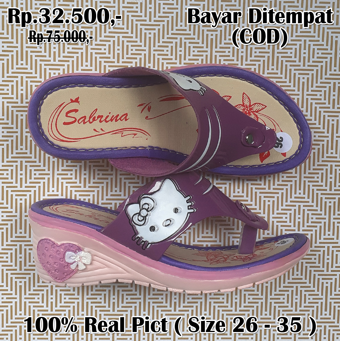 Promo Sandal / Sendal Anak Wedges Hello Kitty Murah Kualitas Terbaik ADR-45 Promo Sandal / Sendal Anak Wedges Hello Kitty Murah Kualitas Terbaik ADR-45