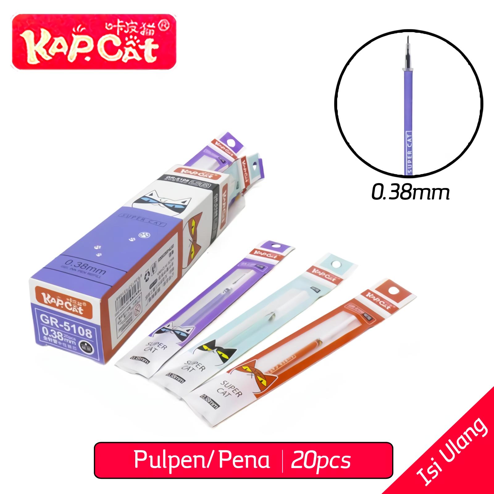 KAP.CAT Pulpen / Pena Refill / Isi Ulang 20 Pcs 0.38 MM Super Cat Tinta Hitam Gel Ink Pen MS-GR-5108 KAP.CAT Pulpen / Pena Refill / Isi Ulang 20 Pcs 0.38 MM Super Cat Tinta Hitam Gel Ink Pen MS-GR-5108