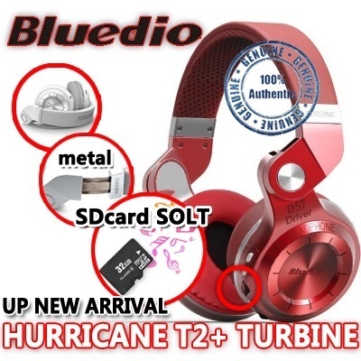 Bluedio T2+ Stereo Bluetooth 4.1 Headset Mic dengan Radio FM - Hitam