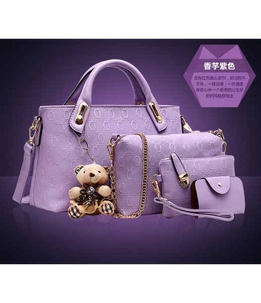 Vicria Tas Branded Wanita - High Quality Korean Style 4in1 - Ungu