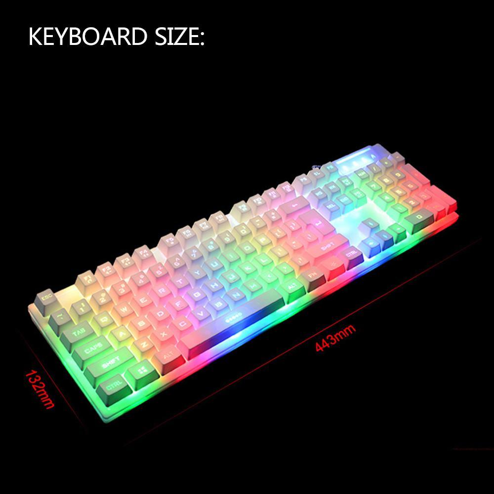 Kobwa KR-700 Lampu Latar Profesional Gaming Mechanical Keyboard, 4000 DPI Optik Wired Mouse
