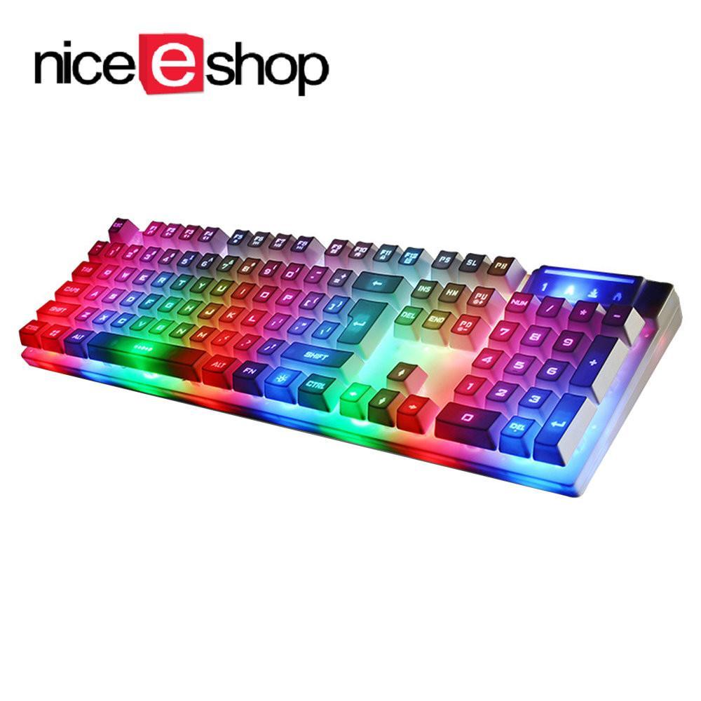 Kobwa KR-700 Lampu Latar Profesional Gaming Mechanical Keyboard, 4000 DPI Optik Wired Mouse