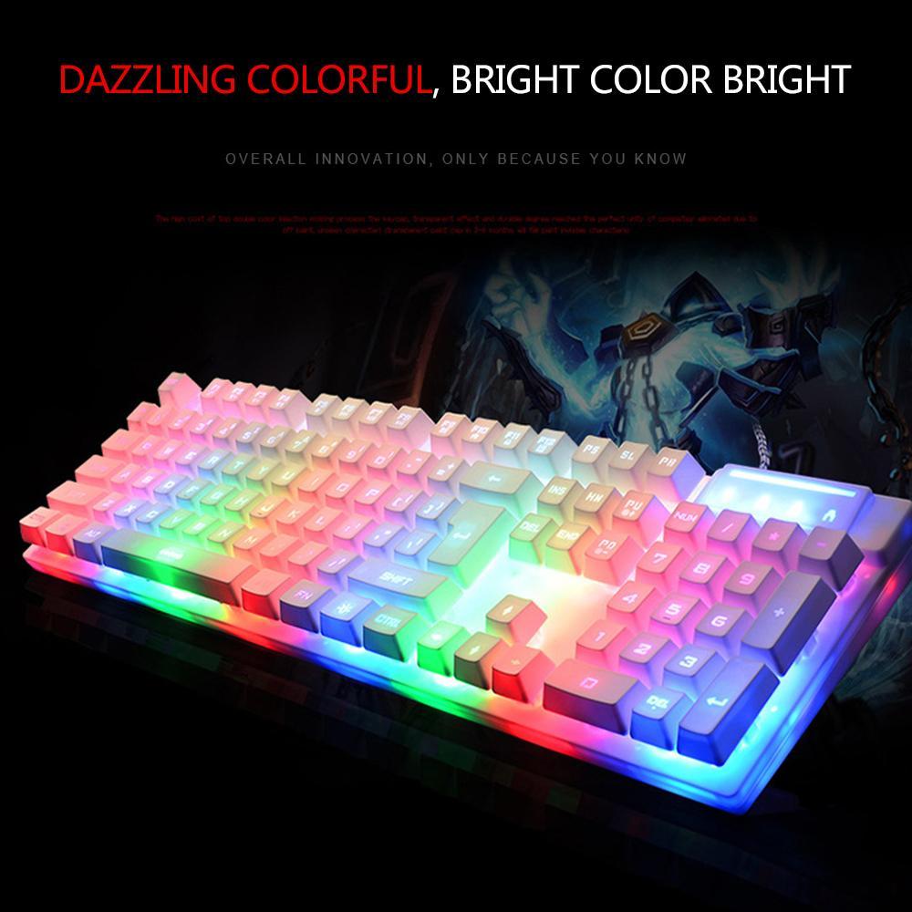 Kobwa KR-700 Lampu Latar Profesional Gaming Mechanical Keyboard, 4000 DPI Optik Wired Mouse
