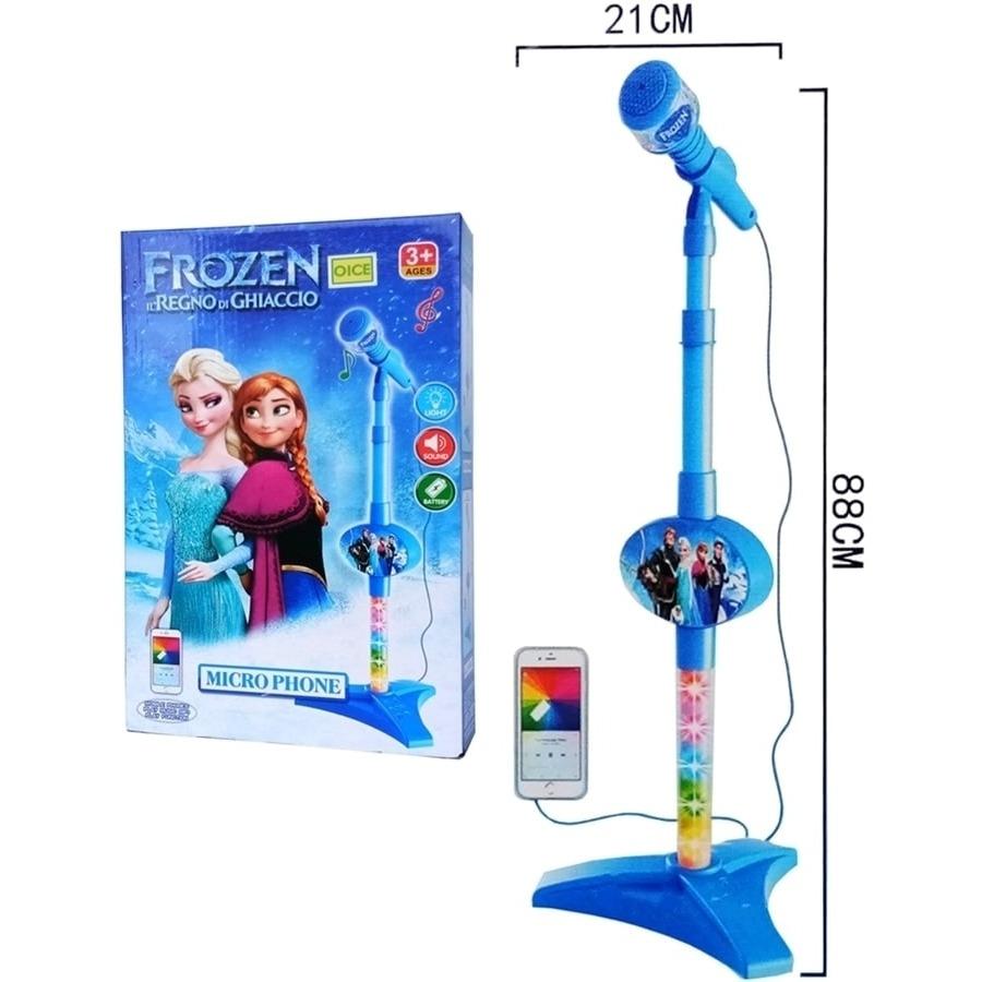 Microphone Frozen Biru 8016a - Kado Mainan Anak Mic Nyanyi Baru