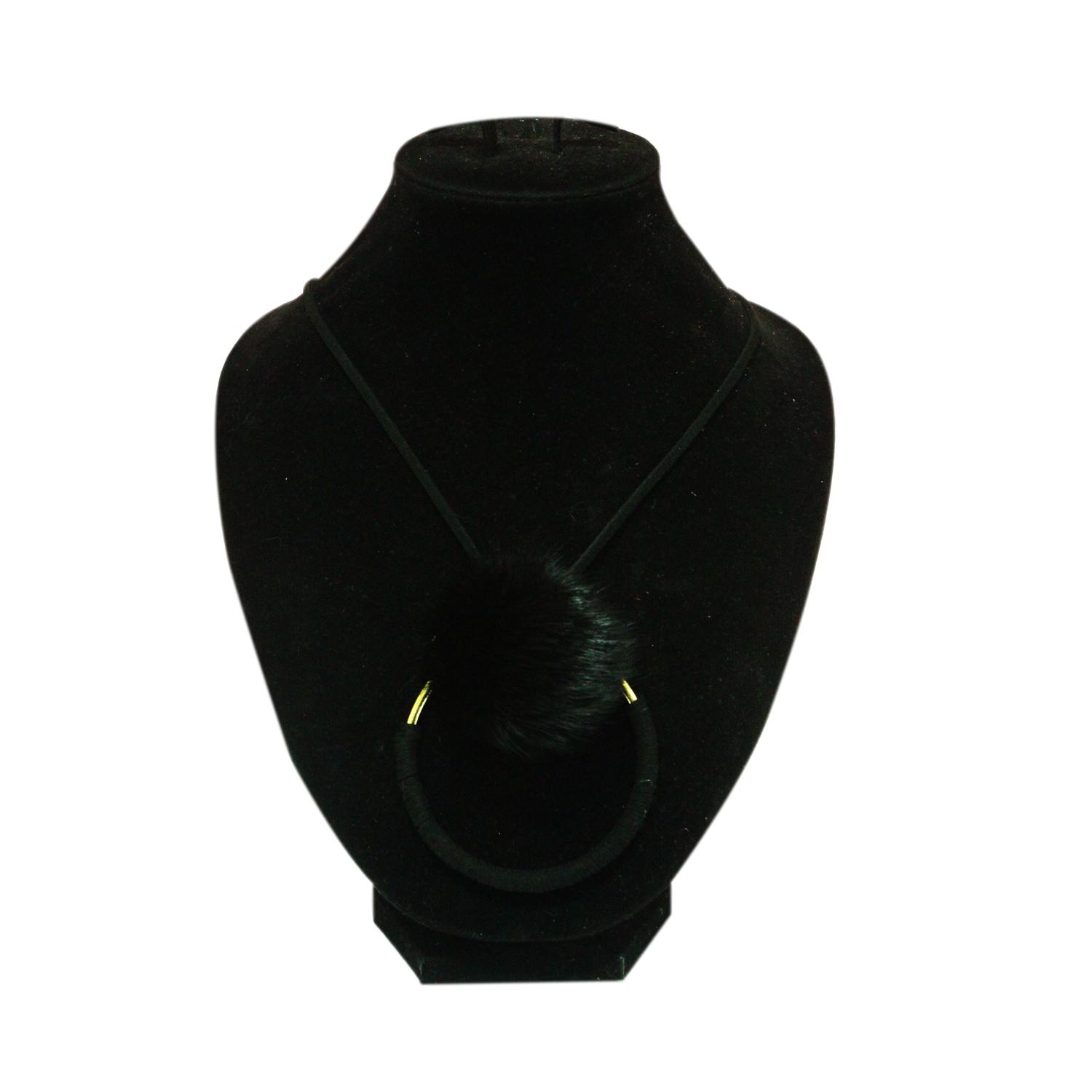 KW1766-KALUNG BLK LINGKAR KAIN LILIT POM POM .SHN 51