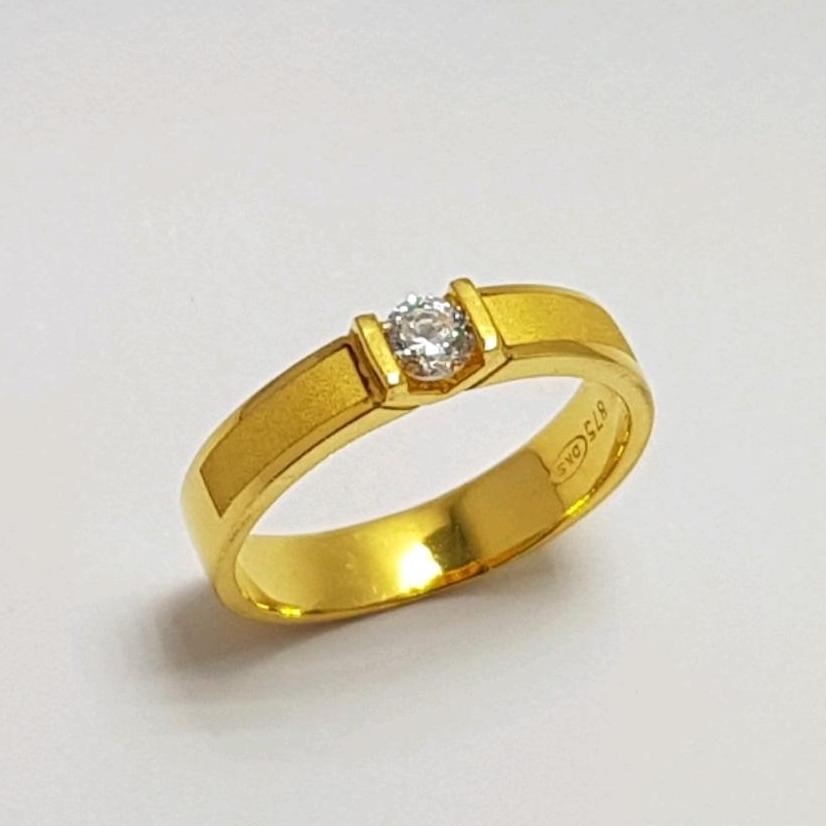 Cincin Emas Asli Kadar 875 Cincin solitaire / CIncin Permata / Cincin Kawin / Perhiasan / Gold Ring