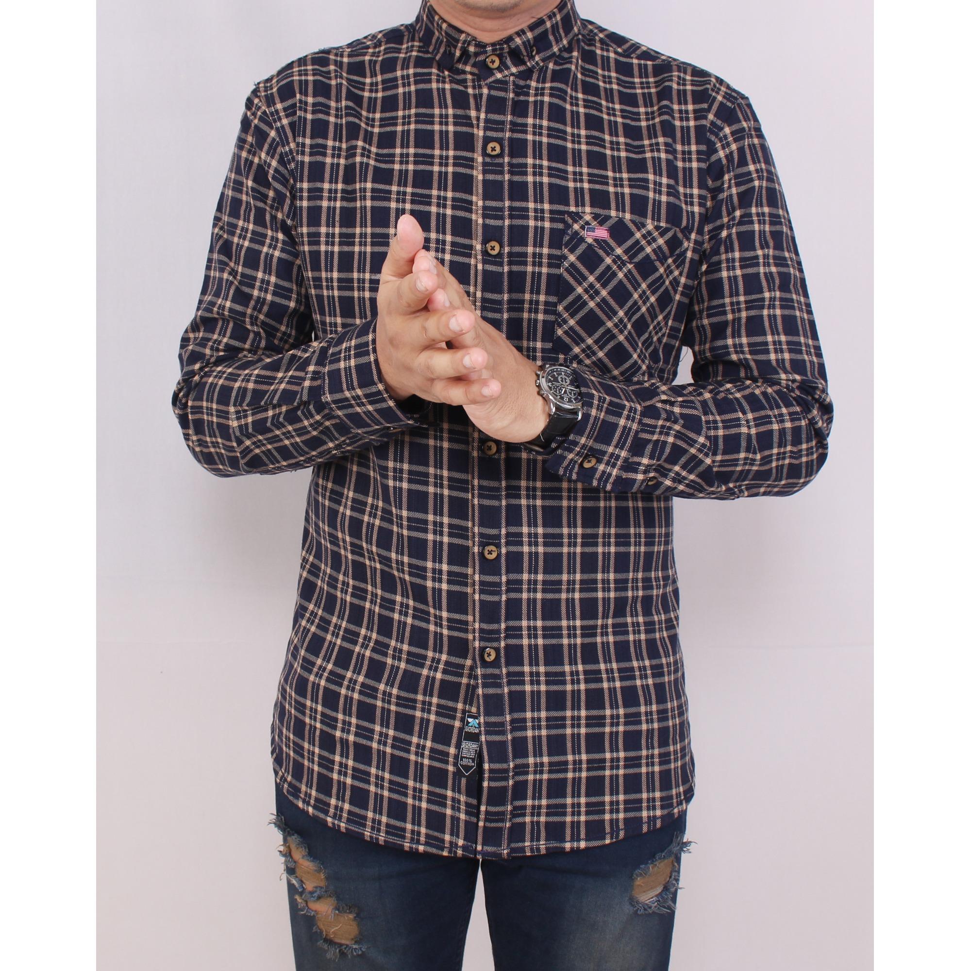 zs_fashion 5552 Kemeja Flanel Pria Lengan Panjang Exclusive Baju Kemeja Flannel Cowok Kerja Kantoran Kemeja Formal Baju Muslim Kemeja Distro Casual
