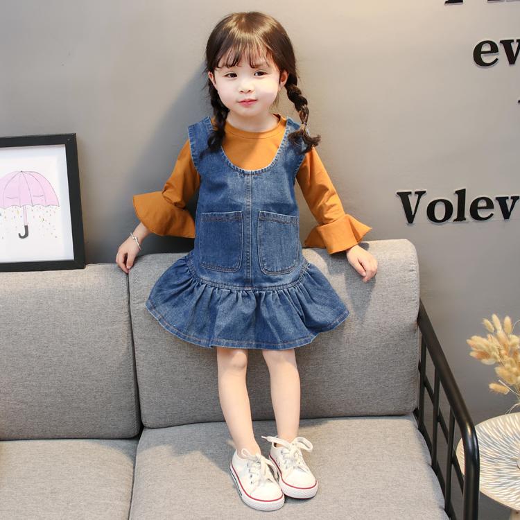 Rok Jeans Gadis Model Musim Gugur Gaun Putri Koboi