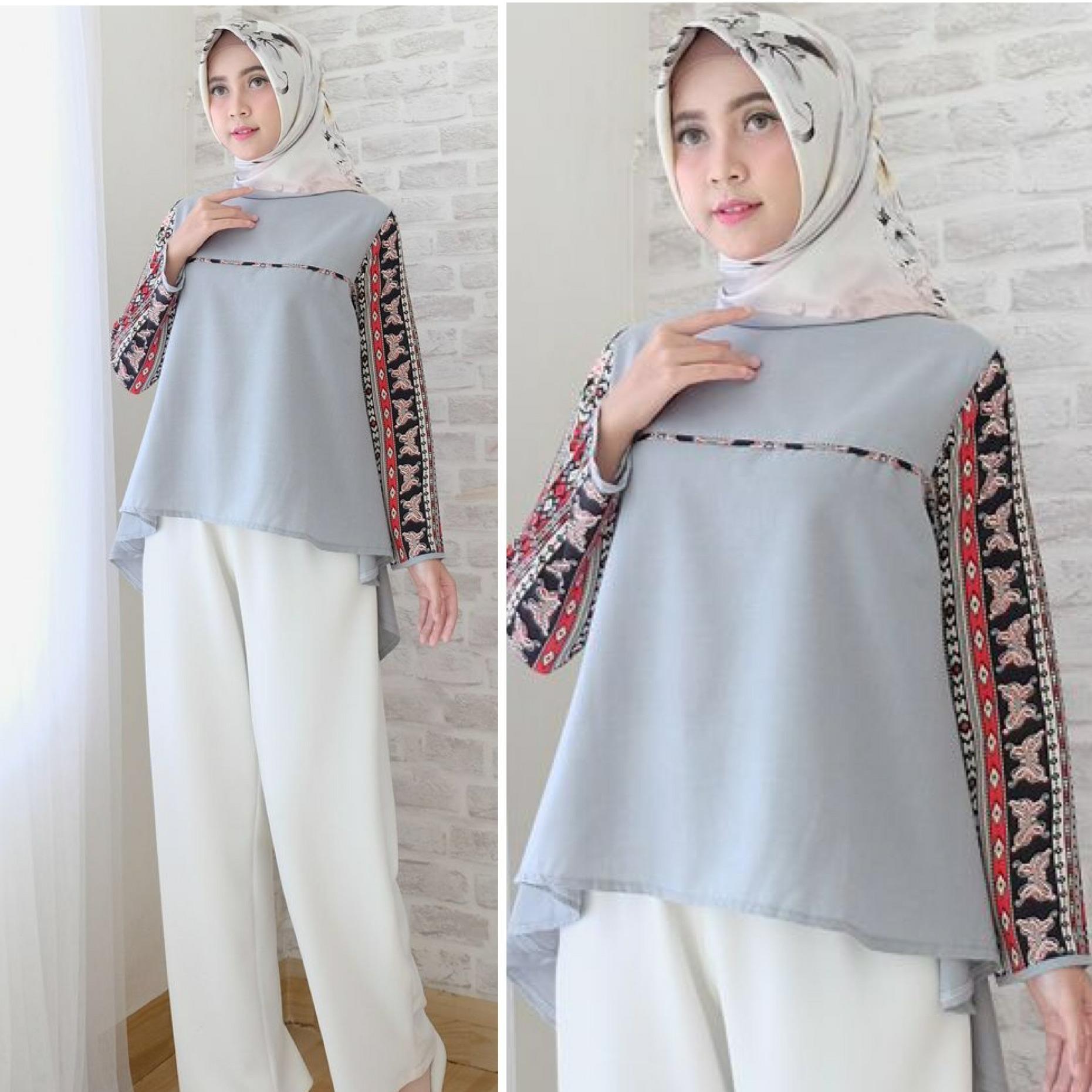Baju Atasan Dian Syar'i - Real Pict Grey