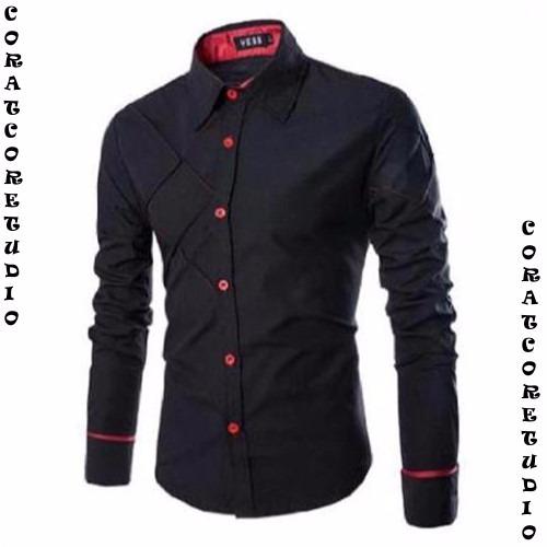 CORATCORETUDIO - Kemeja Pria Lengan Panjang Polos Garis X Warna Putih Hitam Abu Biru Merah Hijau Coklat / Kemeja Cowok Panjang / Kemeja Cowok Lengan Panjang / Kemeja Cowok Tangan Panjang / Kemeja Laki Laki / Kemeja Hem Pria / Hem Panjang Pria