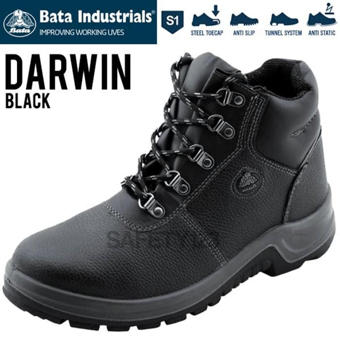 Bata Darwin Black Hitam Sepatu Safety Shoes Industrials Murah - Ubn2b1
