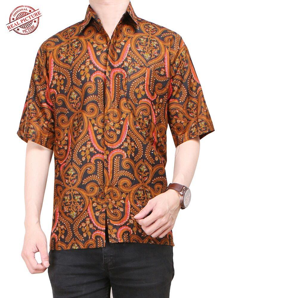 Glow Fashion Atasan kemeja batik pria jumbo short shirt Alif