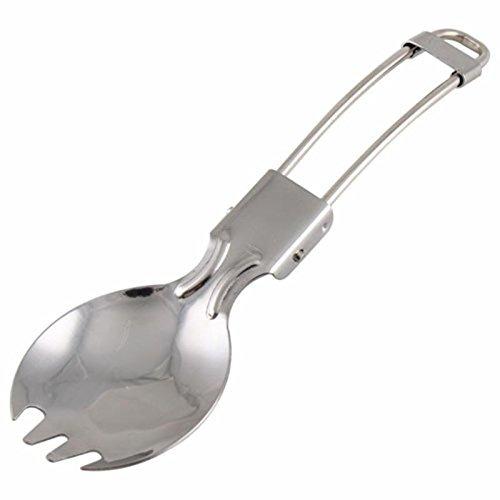 RS Stainless Steel Foldable Spoon and Fork / Sendok Garpu Lipat - Silver