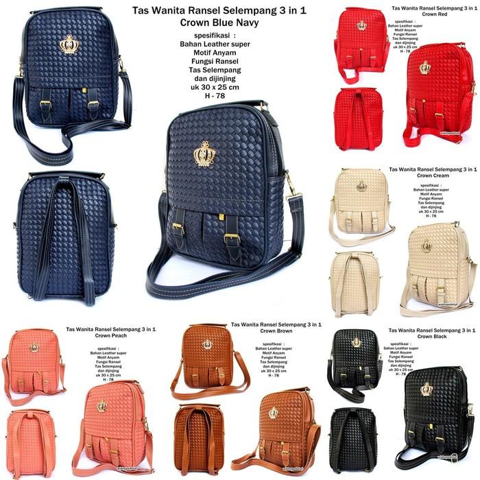 Tas Ransel 3In1 Chanel Casual Wanita Murah (Gendong / Selempang / Jinjing ) - 0Ndaxd