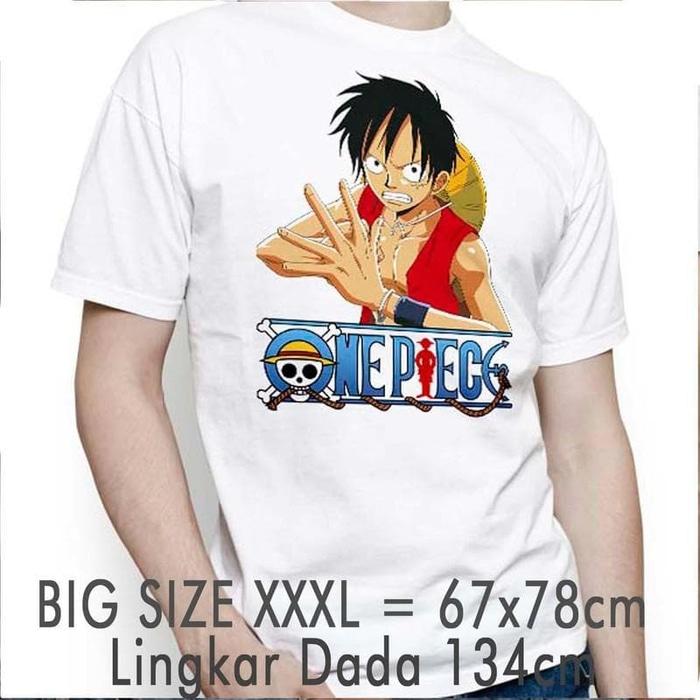 Kaos Anime One Piece Luffy #1 Putih Big Size Ukuran Besar ( Distro