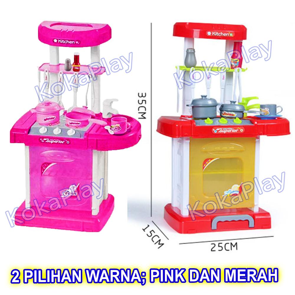 KokaPlay Fashion Funny Kitchen Set Luggage Play Set Mainan Anak Perempuan Laki Laki Masak Masakan Koper + Free 2 Baterai Januari 2019 - 2 KokaPlay Fashion Funny Kitchen Set Luggage Play Set Mainan Anak Perempuan Laki Laki Masak Masakan Koper + Free 2 Baterai - 2