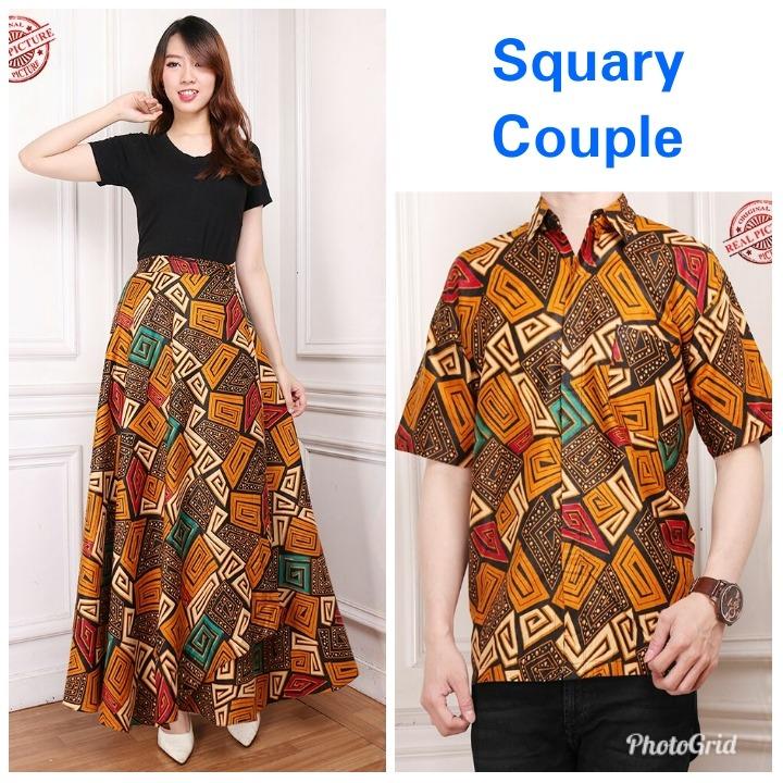 BELI Glow fashion Couple batik rok lilit maxi panjang wanita jumbo long
skirt dan atasan kemeja pria shirt Mikha