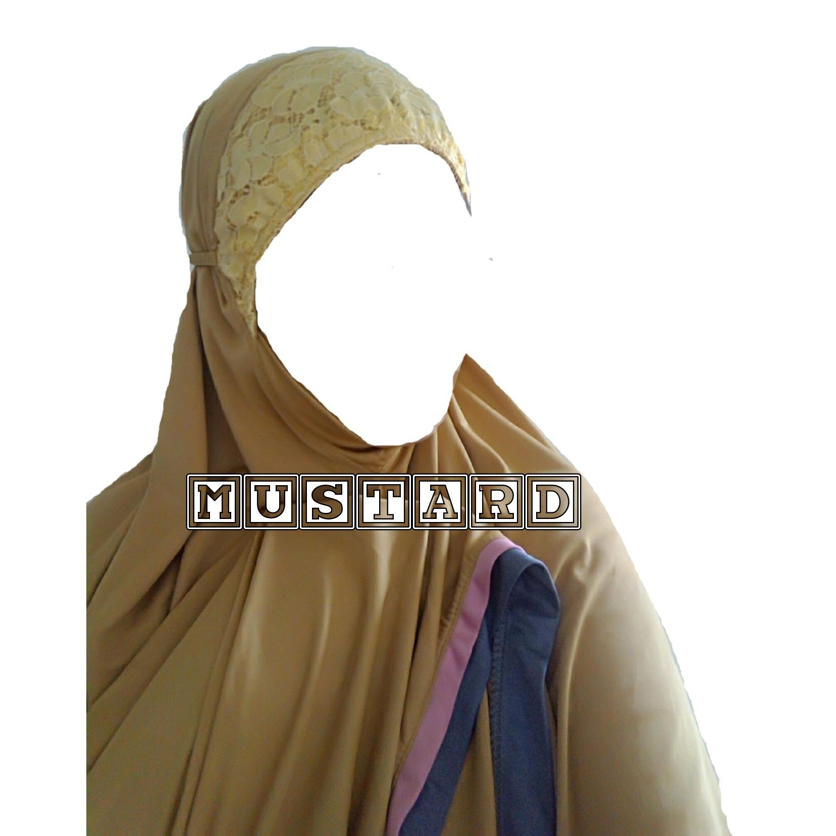Telekung Impor - Mukena Polos - Cotton Viscose beralun Silky - Mustard