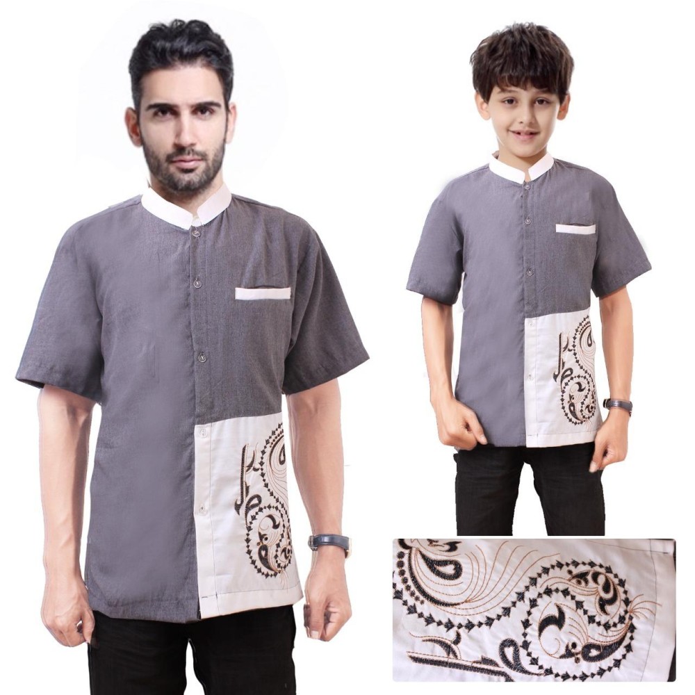 Cj Collection Couple koko bapak dan anak atasan kemeja pria dewasa dan kemeja anak-anak shirt Irfan