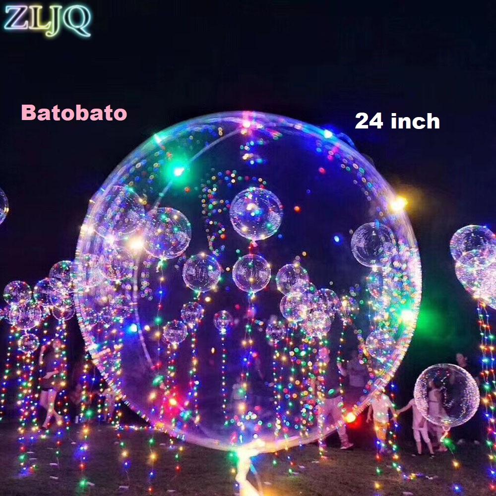 Balon PVC Transparan + Lampu LED Mix 2 In 1