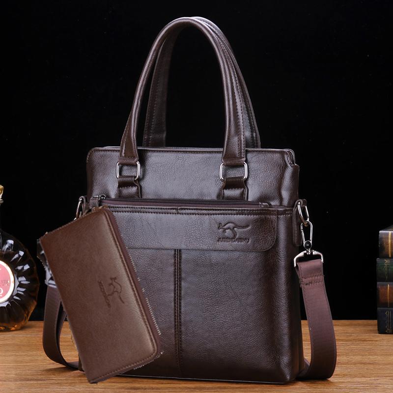A4 Kertas Dokumen Tas Tas Pria (Coklat Gelap Model Berdiri Jinjing (Ada Tas Tangan))