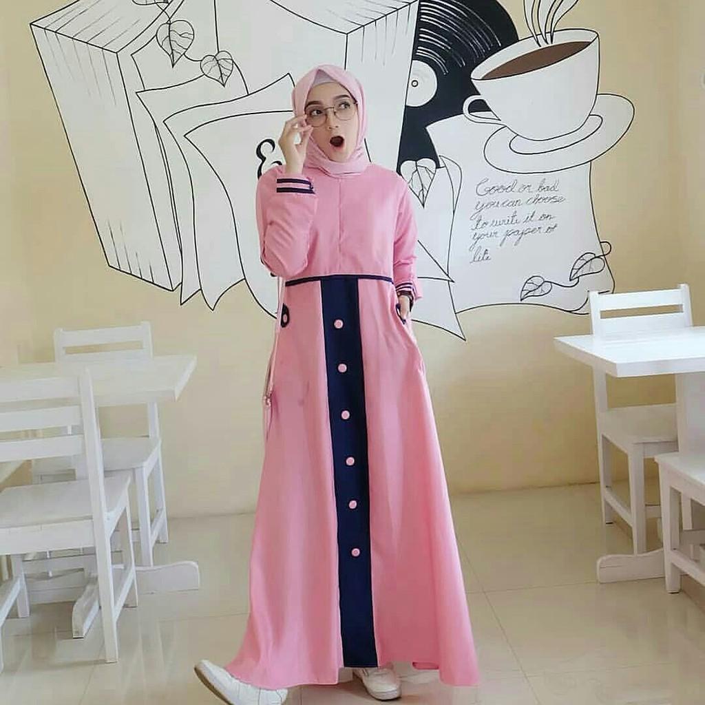 Tia Maxi / Fashiom Dress Tia Kkinian / Gamis Remaja Muslim 2warna (black) Januari 2019 - 2 Tia maxi / fashiom dress tia kkinian / gamis remaja muslim 2warna (black) - 2
