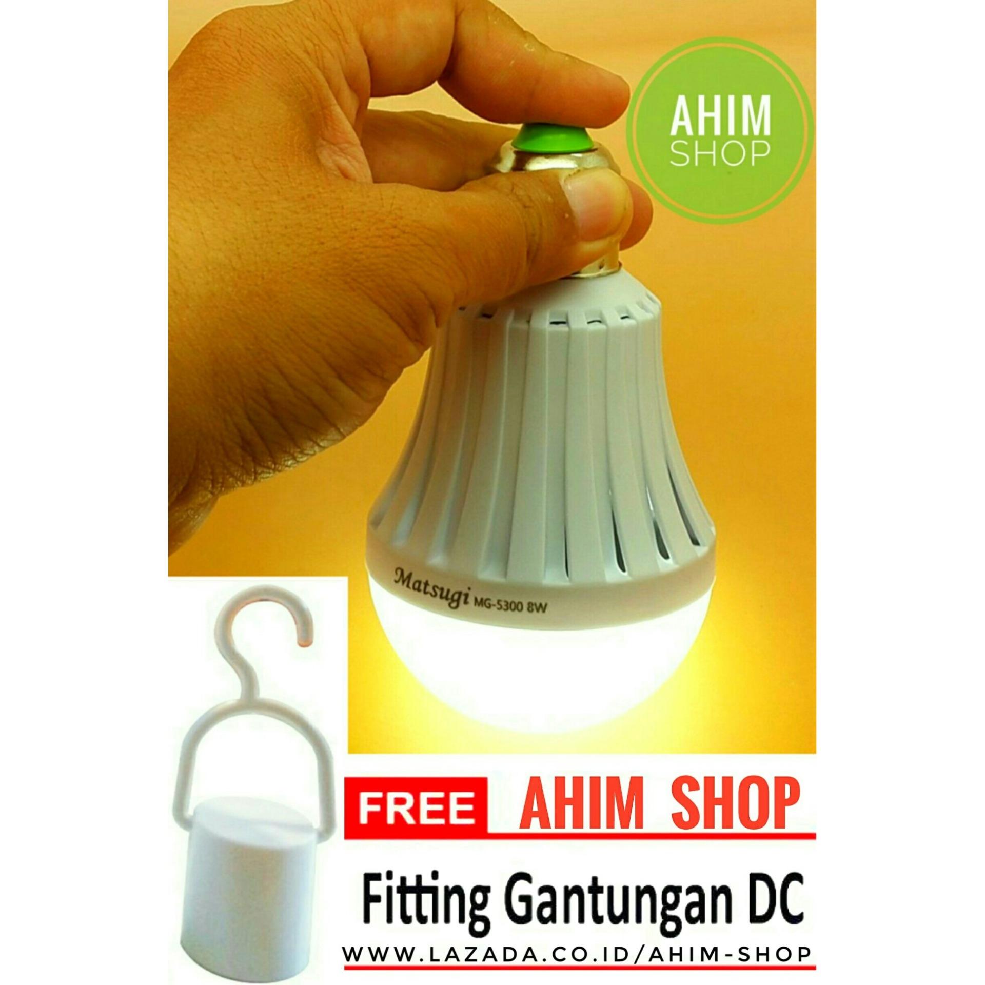 Matsugi Lampu LED Emergency 8W (3 Fungsi) Menyala Otomatis Saat Listrik Padam + FREE Fitting Gantungan DC – Cool Daylight (Putih)