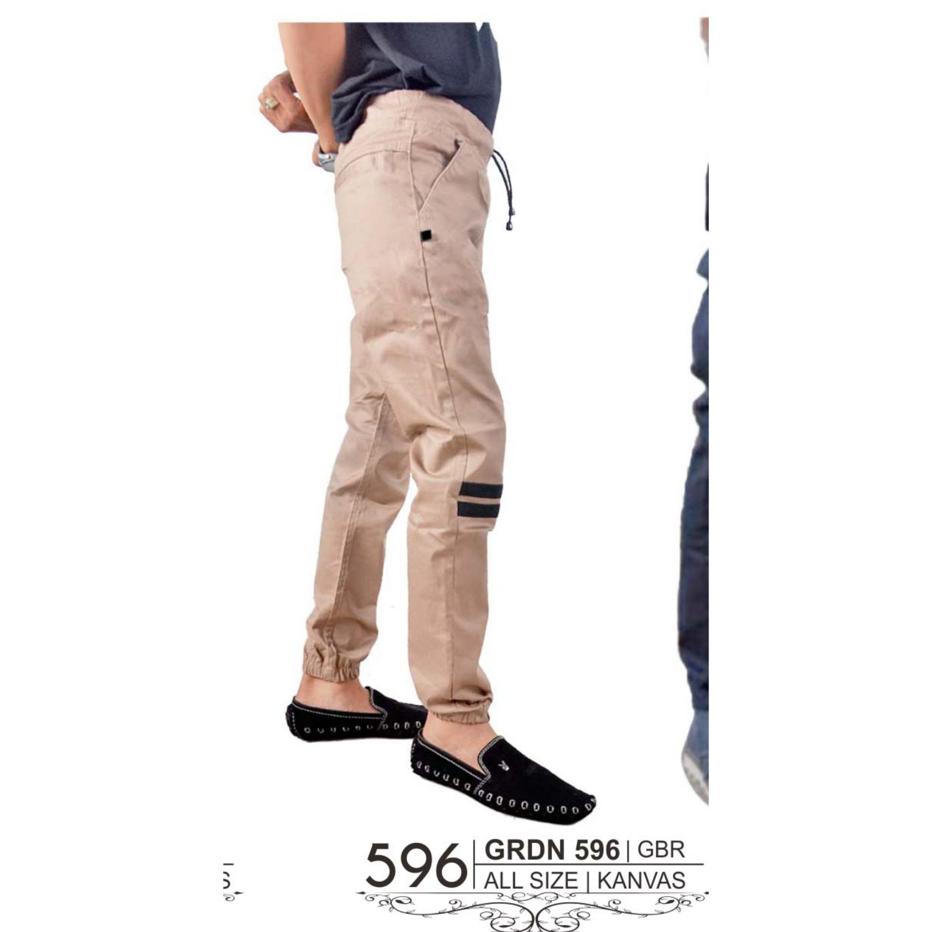 GIARDINO GRDN 596 FASHION DEWASA CELANA PRIA - bahan KANVAS - CASUAL DAN GAYA (CREM KOM)