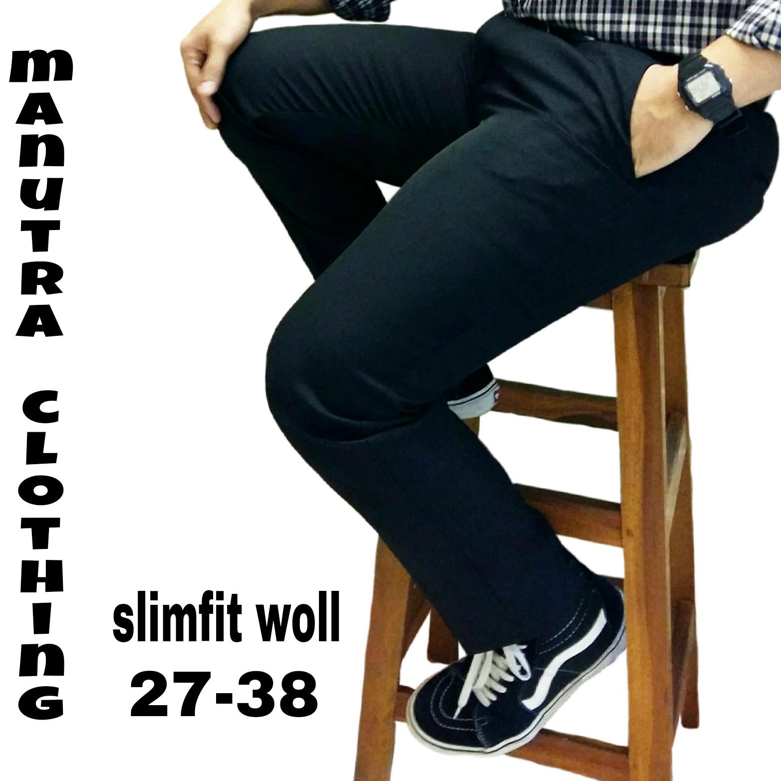 Kelebihan Celana Bahan Slimfit Celana Kerja Kantor Slimfit Celana Celana bahan slimfit celana kerja kantor slimfit slimfitwol hitam 27 38