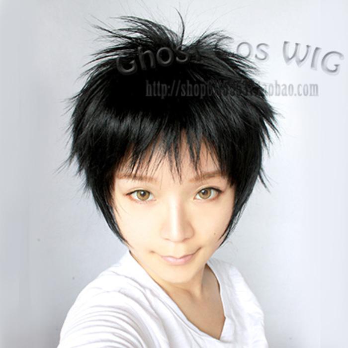 RAMBUT PALSU WIG COSPLAY GHOSTCOS COWOK PRIA 35CM BLACK HITAM IMPORT