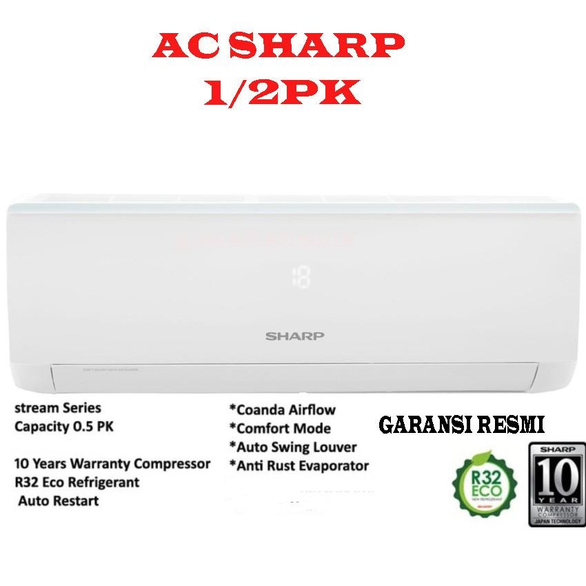 AC SPLIT SHARP AH-A5UCY 1/2PK- putih