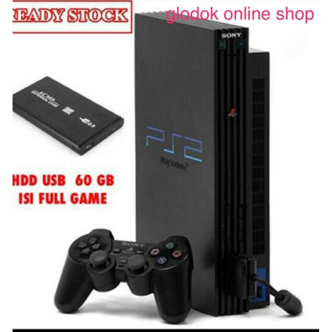 Playstation2. ps2 fat hardisk 60gb ekternal paket lengkap