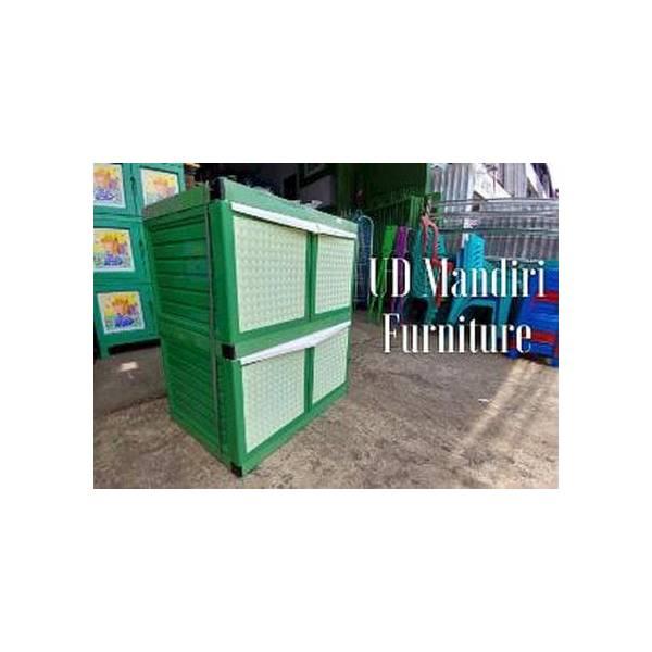 Lemari Plastik 2 Susun Tabitha Mini Kecil Awet Motif Anyaman dijual