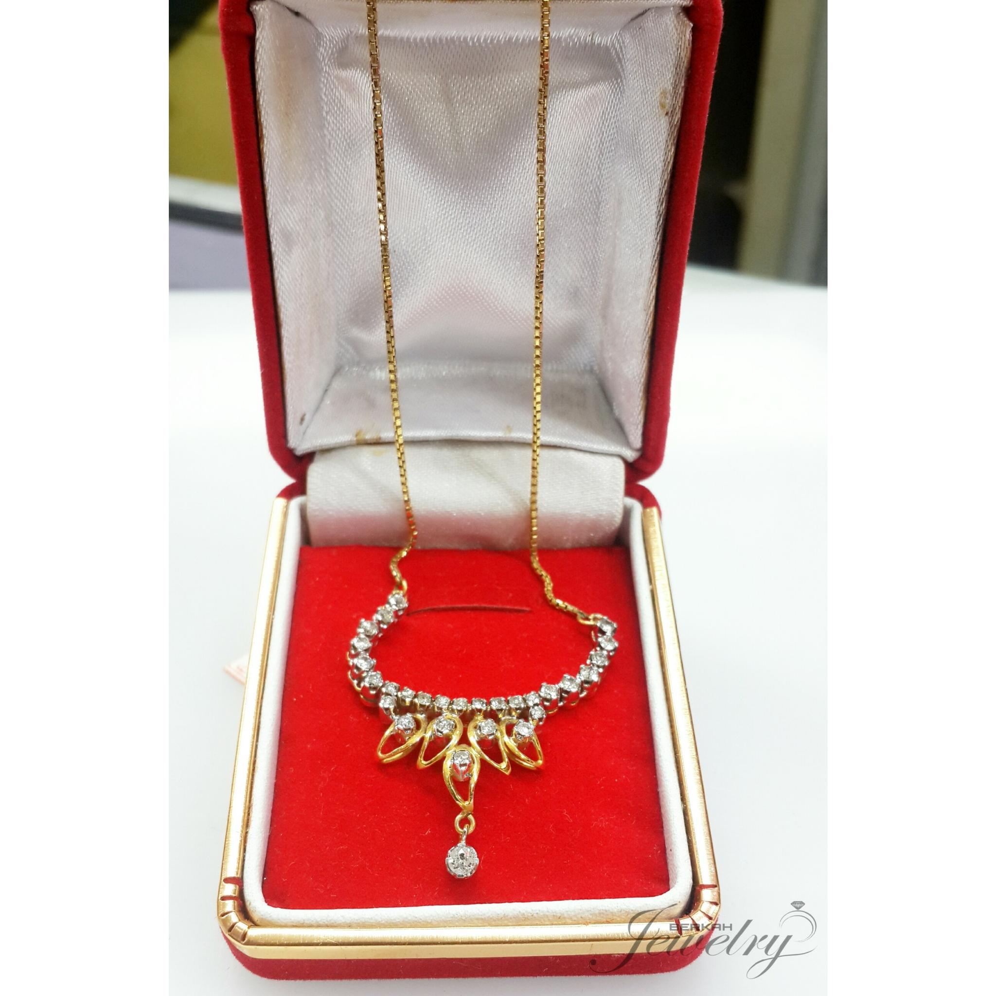 PALING MURAH Kalung BERLIAN Natural Diamond Ring Emas 50 %
