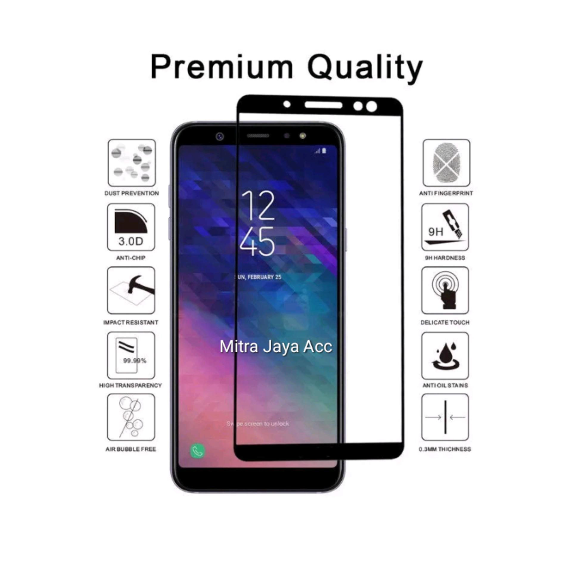 Fitur Full Cover Tempered Glass 5d Screen Protector Samsung Galaxy Premium Tempered Glass Samsung Galaxy J6 2018 Full Cover Screen 2 5D List Hitam