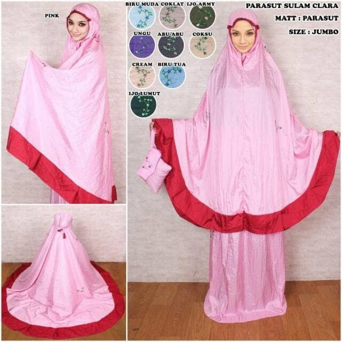 Mukena Parasut jumbo sulam luofie