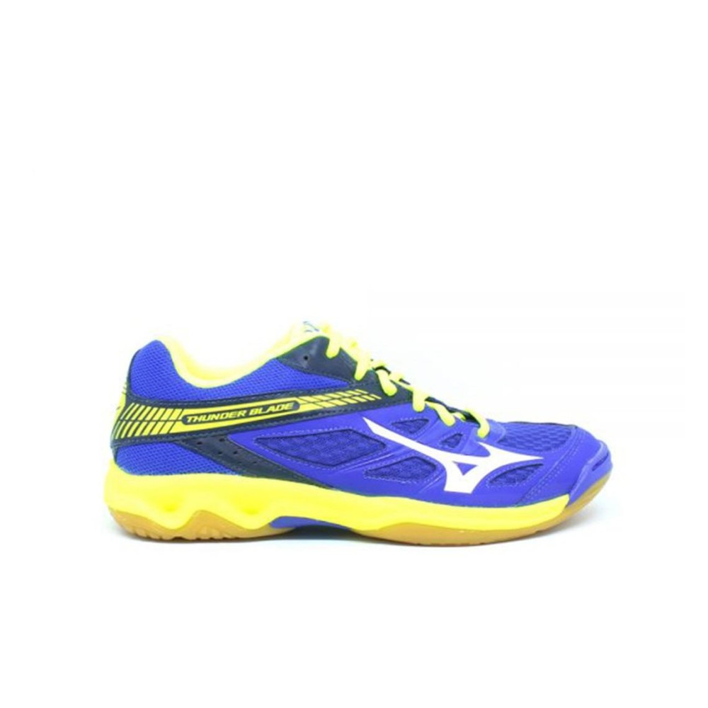 Sepatu voli Mizuno V1GA177094 THUNDER BLADE - SURF THE WEB WHITE SAFETY YELLOW
