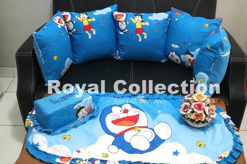 SOFASET (SARUNG BANTAL KURSI)/ TAPLAK MEJA /HOMESET DORAEMON FLY