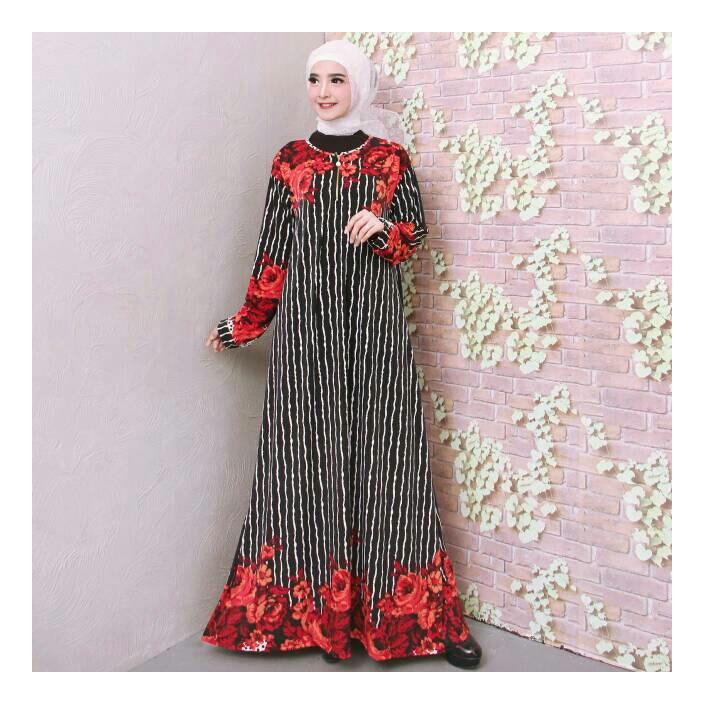 Baju Gamis Wanita Jumbo Jersey 9668/9669 - Motif Bunga