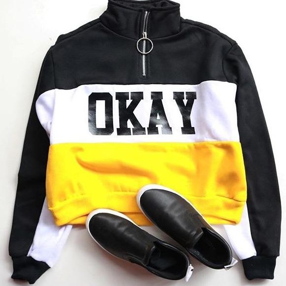 Okay Croope Sweater - Fleece  Hits Kekinian Terlaris Dan Termurah