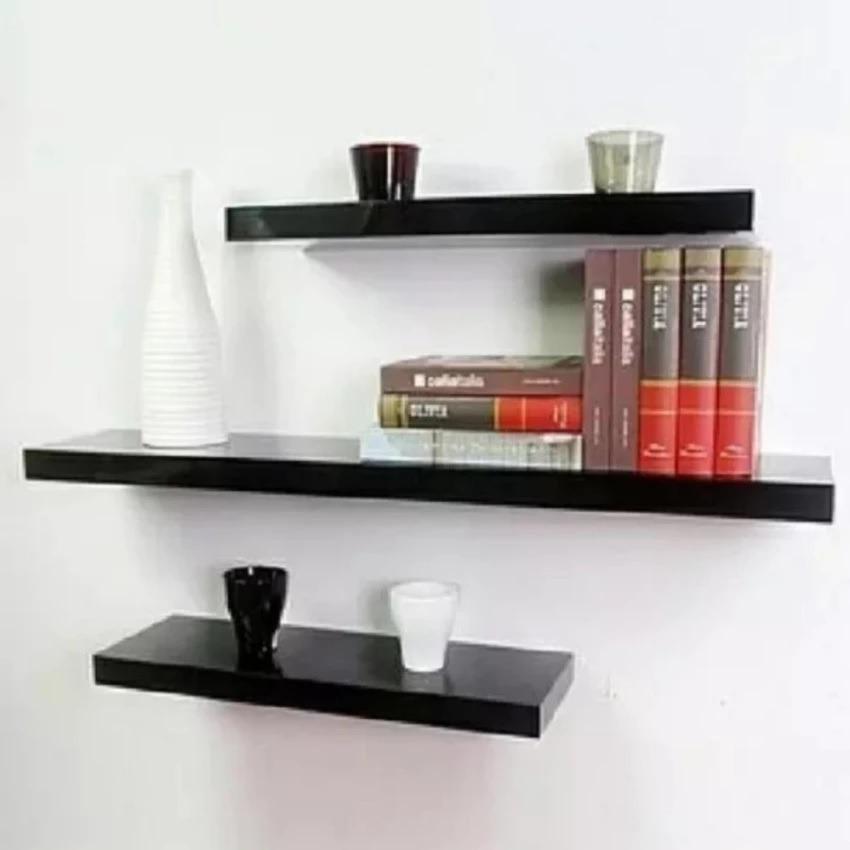 3Buah Rak Dinding Gantung Minimalis Ambalan Floating Shelves - Bisa Utk Rak TV Buku Tanaman Bunga Pot Hiasan Shelf