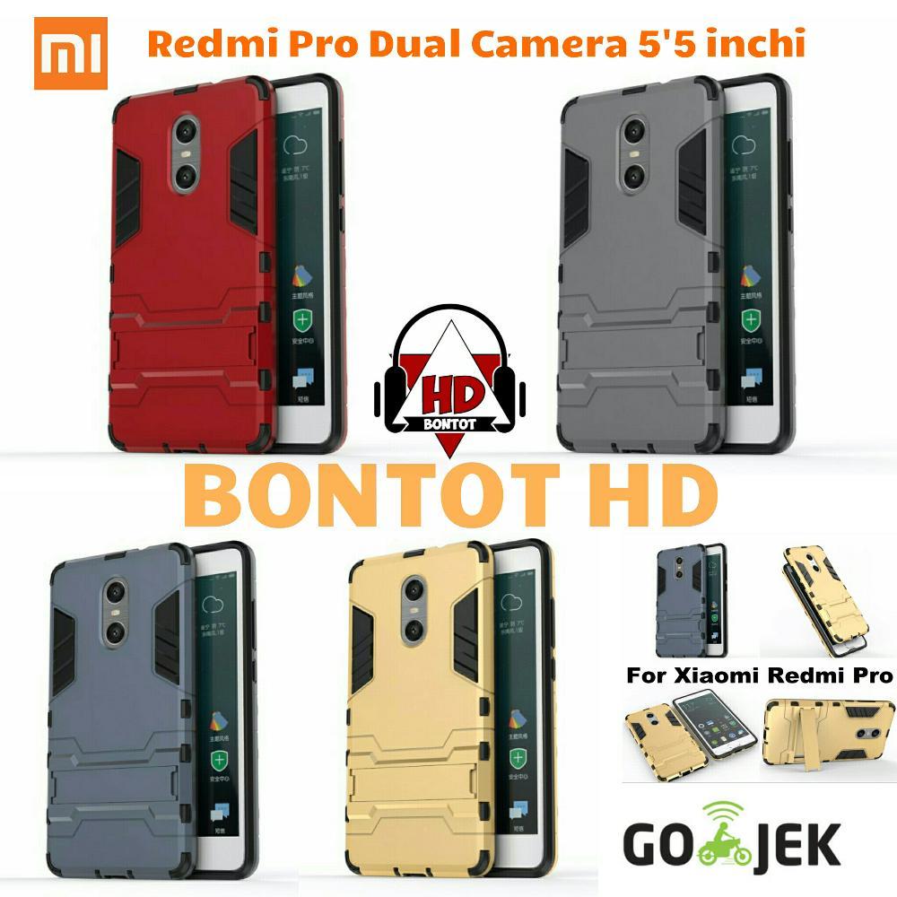 Case Robot XIAOMI REDMI PRO ( DUA CAMERA 5.5 Inch ) Casing Armor Iron Man Stand Slimcase Hybrid Rugged Softcase Cover Hardcase Backcase Transformer Standing Kickstand For Hp Xiaomi REDMIPRO 2016 2 Kamera