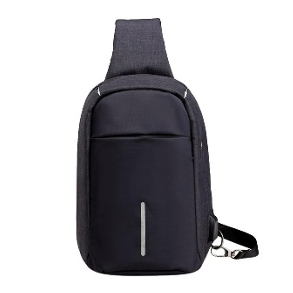 Tas Selempang Anti Maling dengan USB Charger Port - abu2
