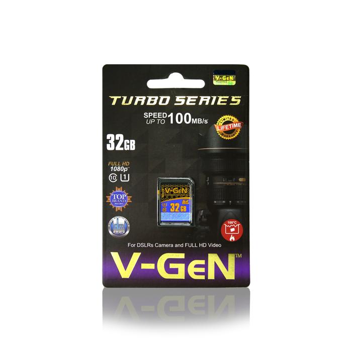 SDHC V-GeN 32GB Class 10 Turbo 100MB/S - SDCard VGEN Memory Kamera