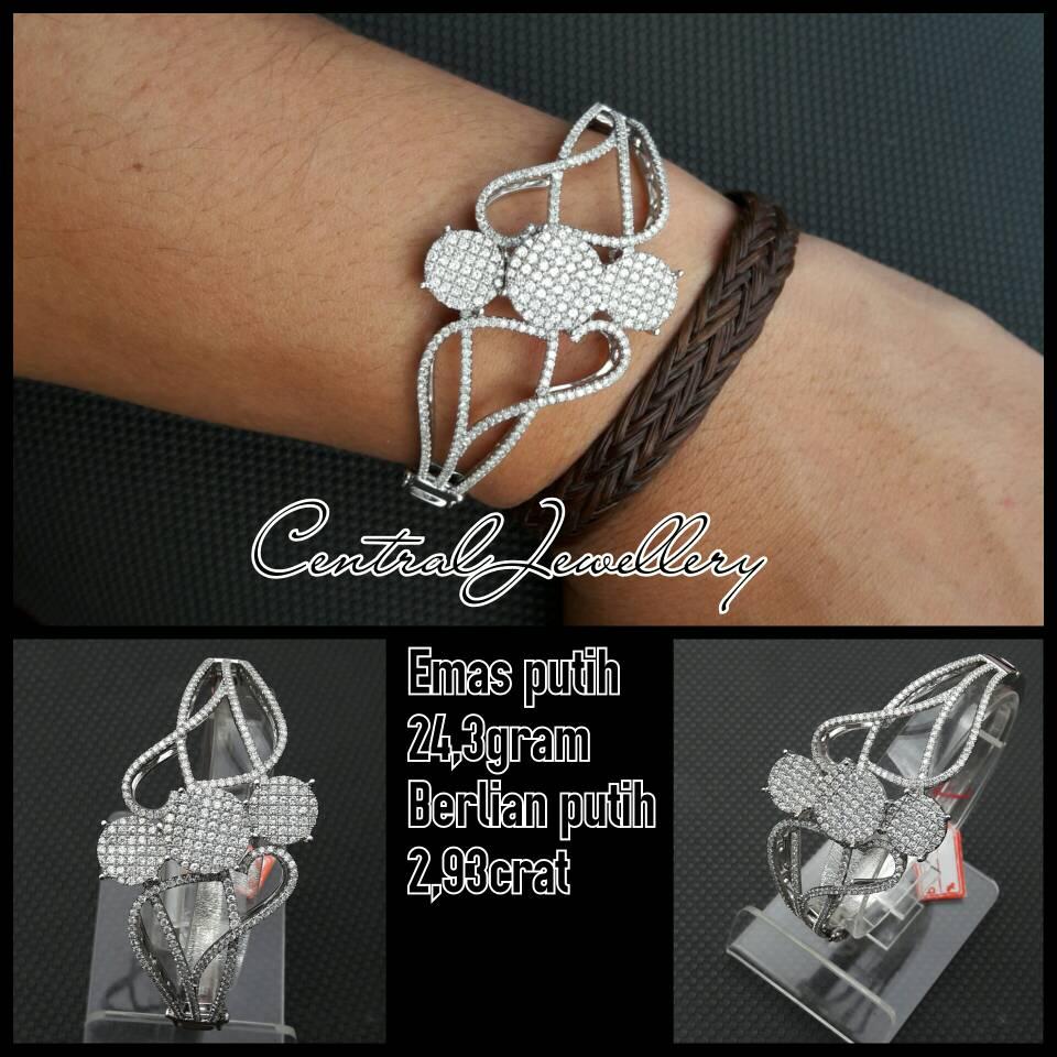 gelang emas putih full berlian eropa model terbaru