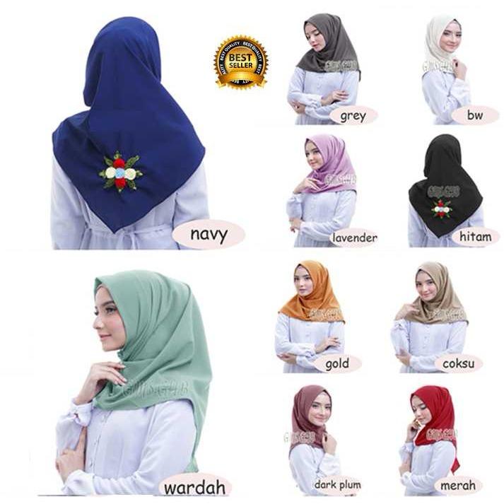 Premium Jilbab Kerudung Instant Syari (Jilbab Syar'i) Hijab Instan Salwa Bunga Toko Berkah Online