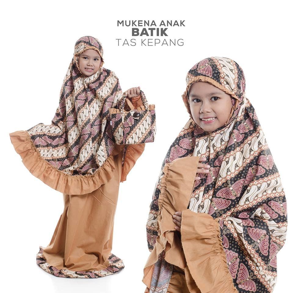 viza - MUKENA ANAK KATUN JEPANG MURAH BATIK COKLATbaju muslim wanita / baju muslimah / baju muslim wamita terbaru / baju muslim murah TERBARU!!