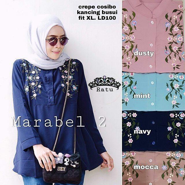 Baju Muslim Original Blus Marabel Blouse Baju Panjang Wanita Pakaian Modis Casual Modern Baju Kerja Trendy Terbaru 2018 