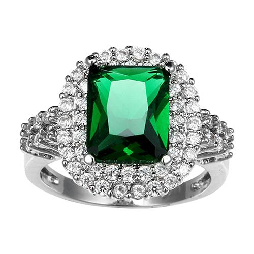 Phoenix B2C Wanita Hijau Zircon Perak Berlapis Cincin Fashion Pernikahan Bague Perhiasan Hadiah Januari 2019 - 4 Phoenix B2C Wanita hijau Zircon perak berlapis cincin Fashion pernikahan Bague perhiasan hadiah - 4